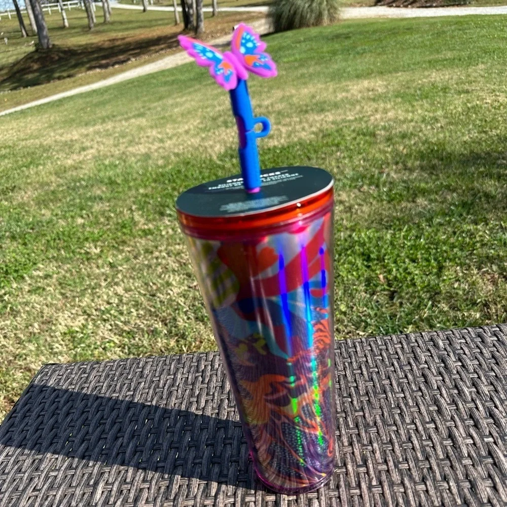 Eye-Catching: Starbucks ✨ Butterfly Magic ✨ 2024 Iridescent Cold Cup & Straw Top